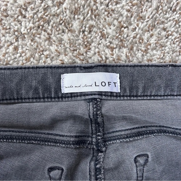 LOFT Black Light Wash Skinny Jeans Jeggings Stretch Casual Neutral 31 12 - Picture 2 of 8